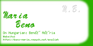 maria beno business card